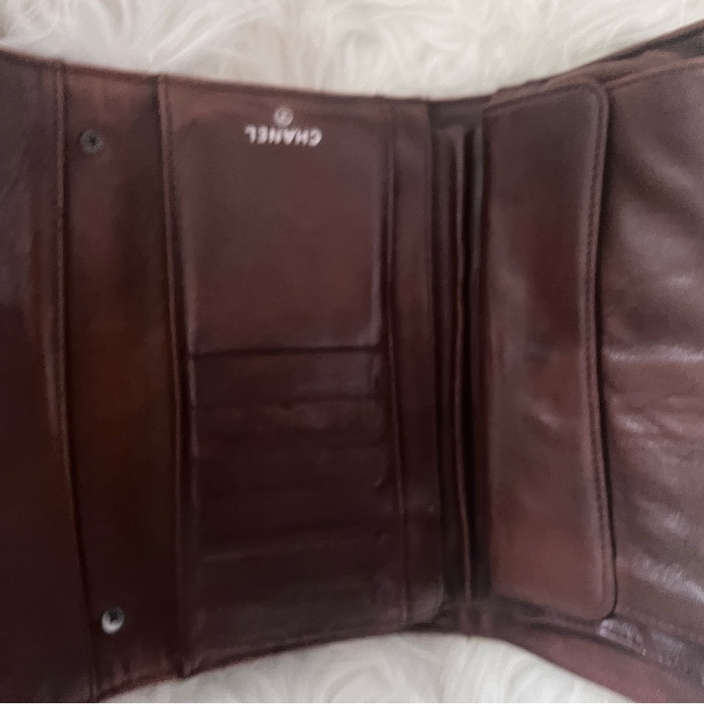 Authentic Chanel Brown Classic Flap Wallet With Chain - Picture 7 of 12